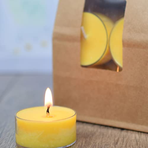 Candeo Candle Lemon Verbena Scented - Soy Tealight Candles, 12 Pack - Highly Scented - Handmade in The USA Summer Scents