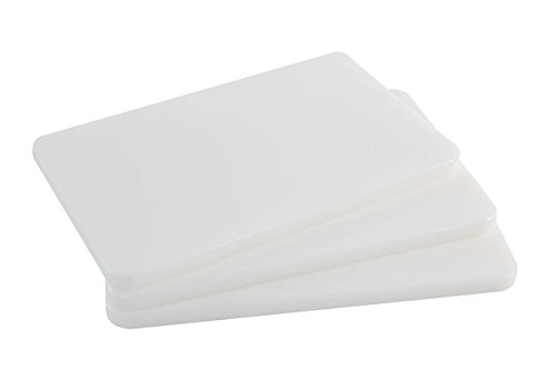 Plastic Bar Cutting Board for Restaurants, 3 Pack - 10 x 6 Inch, White