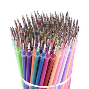 130 colors gel pen refills - glitter metallic pastel fluorescence neon, pen ink refills for adult coloring books, scrapbooking, drawing