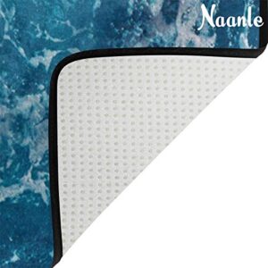 Naanle Ocean Beach Theme Area Rug 3'x5', Sea Waves Polyester Area Rug Mat for Living Dining Dorm Room Bedroom Home Decorative