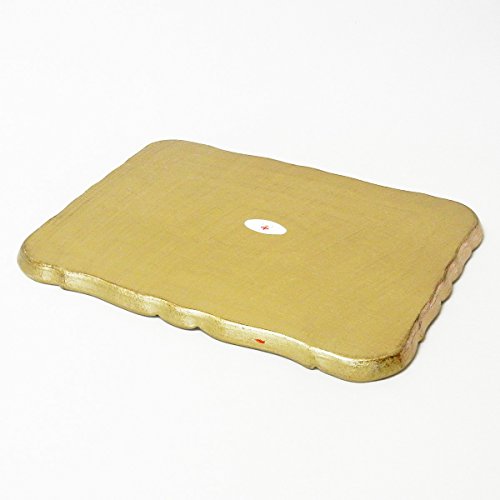IMA TRADING 90-1PF3GG Antique Style Tray, Green & Gold, 14.2 x 10.2 x 0.8 inches (36 x 26 x 2 cm)