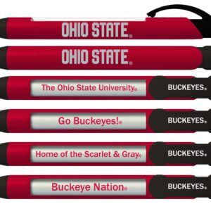 Greeting Pen Ohio State University Buckeyes Rotating Message Pens - 4 Pack (8043) Officially Licensed Collegiate Product