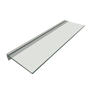 naiture bathroom wall mount glass wall shelf with aluminum bracket, 35.4 x 7.9 x 0.31 inch, clear