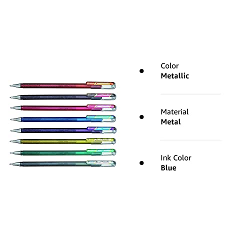 Pentel Hybrid Dual Metallic Liquid Gel Roller Pen YK110/8-M - Pack of 8 Pens in 16 Shimmering Metallic Colours