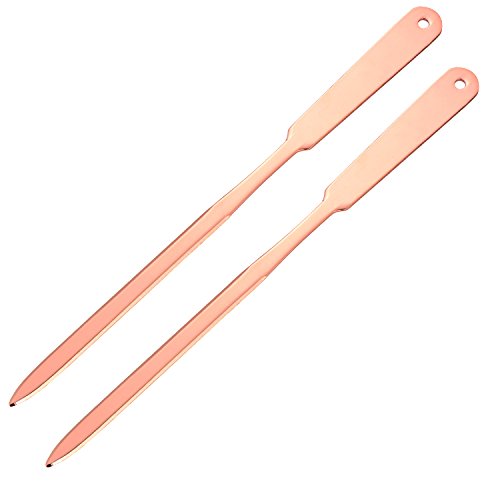 Outus 2 Pack Letter Openers Envelope Opener Stainless Steel Hand Letter Envelope Knife Lightweight Envelope Slitter (Rose Gold)