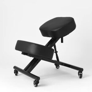 Sleekform Kneeling Chair - Home Office Desk Stool for Back Posture Support, Comfortable Cushions, Angled Seat, Wheels, Rolling, Black…