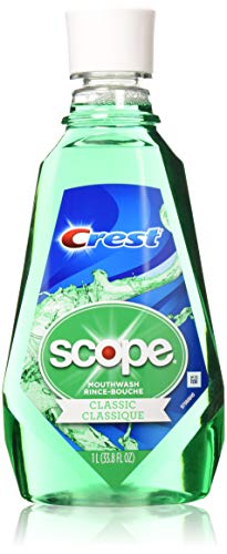 Crest Scope Classic Mouthwash Rince 1 Liter (33.8 oz) - Pack of 2