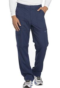 dickies dynamix scrub pants for men with zip fly, athletic-inspired with four-way stretch and moisture wicking dk110, l, navy