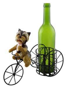 yorkshire terrier yorkie dog on bicycle tricycle wine bottle holder