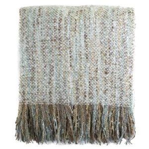 Fennco Styles Faux Mohair Shabby Chic Throw Blanket, 50"x60" (Aqua)