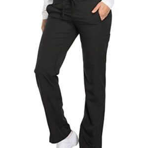 Dynamix Scrubs for Women, Drawstring Cargo Pants for Women DK130, XL, Black