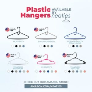 Neaties Heavy Duty Plastic Hangers Bulk (6, 12, 18, 24, 30, 36, 54, 72, 108 or Hangers 36 Pack) Strong Clothes Hangers Bulk | Coat Hangers Plastic, Hangers Heavy Duty, Plastic Hanger (White 36 Pack)