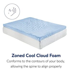 Classic Brands 3-Inch Cool Cloud Gel Memory Foam Mattress Topper With Free Cover, Queen