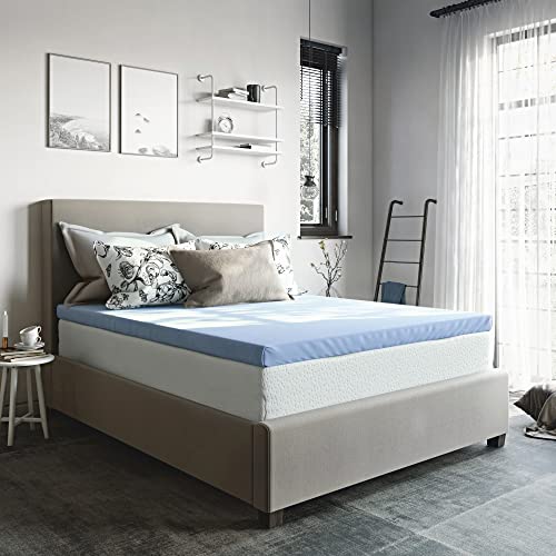 Classic Brands 3-Inch Cool Cloud Gel Memory Foam Mattress Topper With Free Cover, Queen