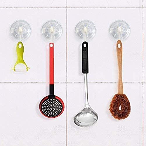 1st Choice Clear Plastic Suction Cup Hook, oobest 6 Pack Ultra Heavy Duty Hooks Strong Power Lock Hooks Vacuum Traceless Hooks Smooth Waterproof Oil-Proof Wall Shower Kitchen Window Bathroom Holder