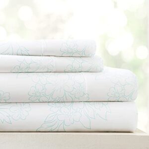 linen market 4 piece full bedding sheet set (aqua vine) - sleep better than ever with these ultra-soft & cooling bed sheets for your full size bed - deep pocket fits 16" mattress