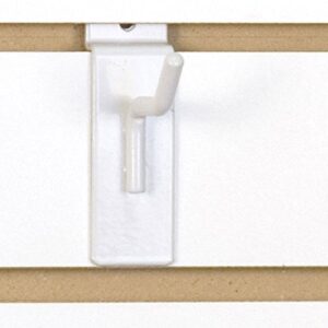 2" Slatwall Hooks for Slat Panel Display - 50 Pcs Box - 1/4" Dia Wire - Heavy Duty - White Color