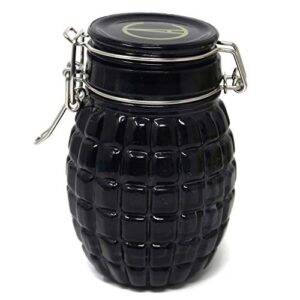 grenade shaped colored glass airtight container (250ml, black)