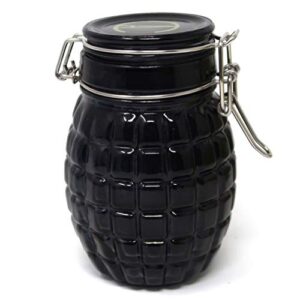 Grenade Shaped Colored Glass Airtight Container (250mL, Black)