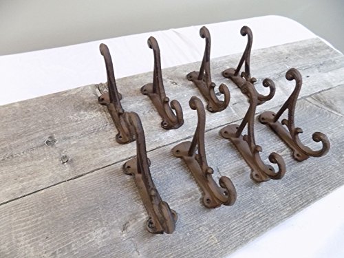 8 Rustic Entryway Hooks Coat Hooks Wall Mounted Double Vintage Looking Coat Hangers Pack of 8