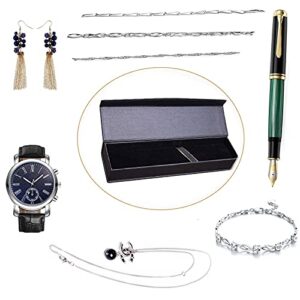 Zhi Jin 5Pcs Luxury Black Jewelry Ballpoint Pen Gift Box with Cushion Pencil Boxes Empty Bulk Case Collection Set for Business Birthday