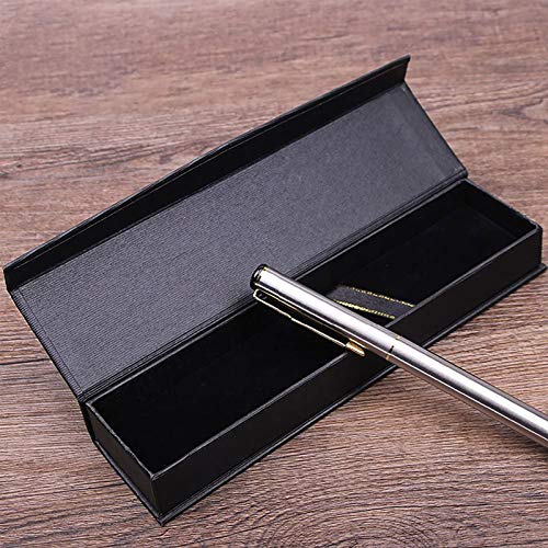 Zhi Jin 5Pcs Luxury Black Jewelry Ballpoint Pen Gift Box with Cushion Pencil Boxes Empty Bulk Case Collection Set for Business Birthday