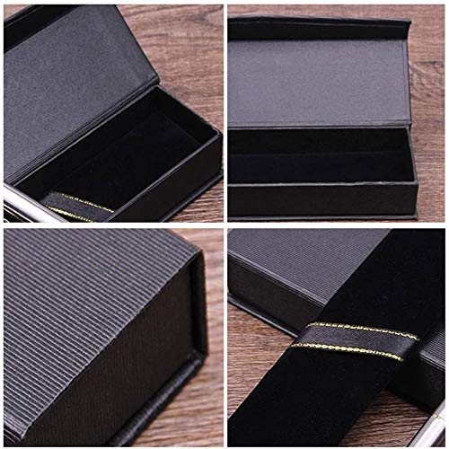 Zhi Jin 5Pcs Luxury Black Jewelry Ballpoint Pen Gift Box with Cushion Pencil Boxes Empty Bulk Case Collection Set for Business Birthday