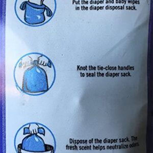 Sassy Disposable Scented Diaper Sacks - 100 Count - 25 Sacks per Roll, Blue (40012)