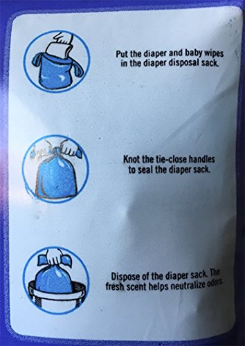 Sassy Disposable Scented Diaper Sacks - 100 Count - 25 Sacks per Roll, Blue (40012)