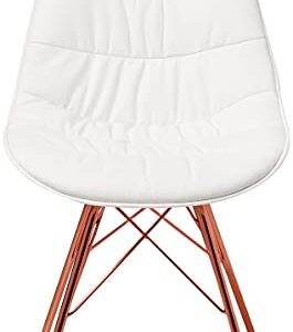 OSP Home Furnishings Langdon Faux Leather Task Chair with Rose Gold Base, White