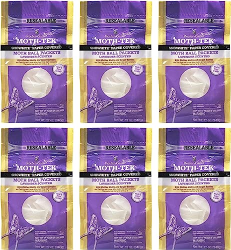 Reefer-Galler Moth-Tek Snowhite Lavender Scented Moth Ball Packets 12 oz (6)