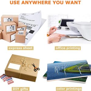 iMustech 65 Sheets Glossy Sticker Paper, A4 Self Adhesive Label Paper for Inkjet and Laser Printers