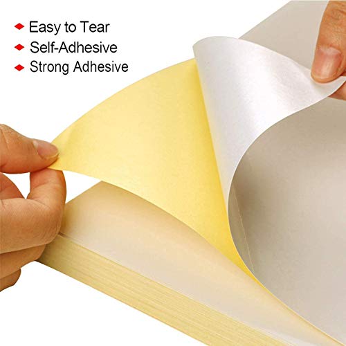 iMustech 65 Sheets Glossy Sticker Paper, A4 Self Adhesive Label Paper for Inkjet and Laser Printers