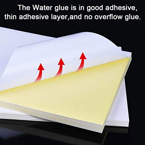 iMustech 65 Sheets Glossy Sticker Paper, A4 Self Adhesive Label Paper for Inkjet and Laser Printers