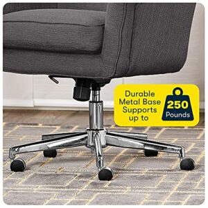 Serta Ashland Ergonomic Home Office Chair with Memory Foam Cushioning Chrome-Finished Stainless Steel Base, 360-Degree Mobility, Dark Grey