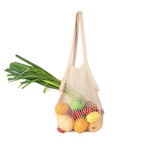 plus-size bailuoni net string shopping bag long handle portable/washable/reusable net shopping tote string bag organizer for grocery shopping, beach, toys, storage, fruit, vegetable and market