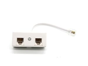 2-way rj11 telephone plug to rj11 socket adapter and splitter for landline telephone