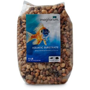 imagitarium river rock shallow creek aquarium gravel substrate, 5 lbs.