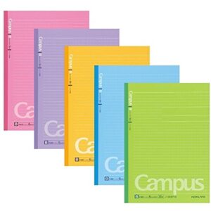 kokuyo campus notebooks semi-b5 pre-dotted, 6 mm ruled, 30 sheets - 60 pages, vitamin colors (1 set / vitamin color)
