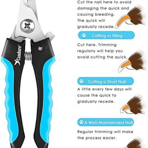 Candure Dog Nail Clippers Professional Pet Nail Clipper Suitable for Large to Medium Dogs, Cats, Rabbits and Guinea Pigs - Safety Lock/Protective Guard to Avoid Over Cutting