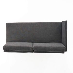 Christopher Knight Home Augustus Mid-Century Modern Fabric Chaise Sectional, Muted Dark Grey / Natural