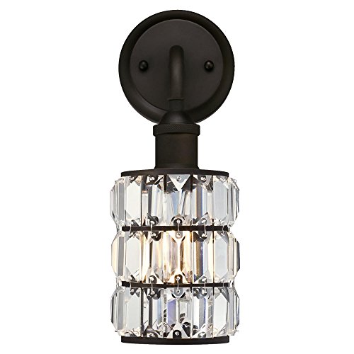Westinghouse Lighting 6337500 Sophie One-Light Indoor Wall Fixture, Oil Rubbed Bronze Finish with Crystal Prism Glass