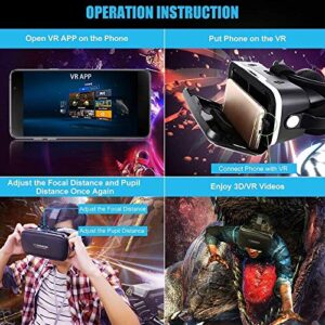 VR SHINECON VR Headset Compatible with iPhone & Android Virtual Reality VR Goggles