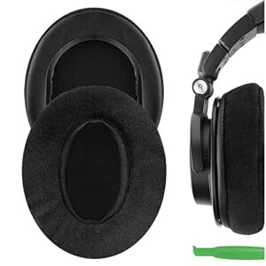 geekria comfort velour replacement ear pads for audio-technica ath-m50x, ath-m50xbt2, ath-m40x, ath-m30x, ath-m20x, ath-m10, headphones ear cushions, headset earpads, ear cups repair parts (black)