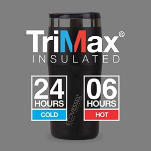 EcoVessel Metro TriMax Vacuum Insulated Stainless Steel Tumbler Cup/Coffee Travel Mug with BPA Free Slider Top - 16 oz Pint Glass - Silver Express