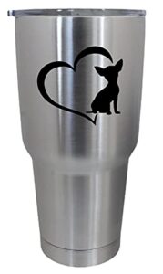epic designs cup drinkware tumbler sticker - chihuahua love dog animal lover pets - cool sticker decal