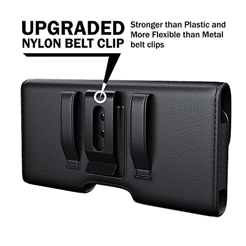 DeBin Phone Holster for Samsung Galaxy S22+, S21+, S21 FE, S20+, S20 FE, S10+, S9+, A53 5G, A52 Premium Cell Phone Belt Holder Case with Belt Clip Pouch (Fits Phone with Otterbox Commuter Case)