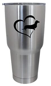 epic designs cup drinkware tumbler sticker - dachshund love dog animal lover pets - cool sticker decal