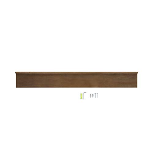 Rustic State Smith Wall Mount Wood Picture Ledge Photo Display - Kids Baby Nursery Room Bookshelf - Farmhouse Décor Floating Shelves - 30 Inch - Walnut - Set of 2