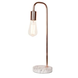 Catalina 20458-001 Modern Minimalist Sleek Faux Marble Table Lamp, 19", Rose Gold